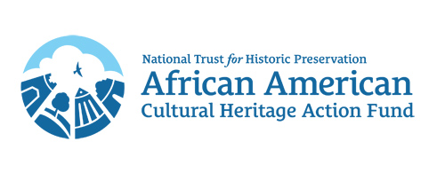 On the left, a circular logo with some buildings and symbols and the words African American Cultural Heritage Action Fund.